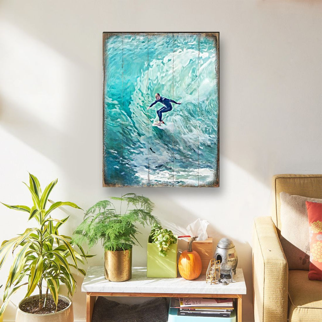 Sophronia Surfer Wooden Coastal Wall Art by Nature Wonders - Coastal Sea-Life Decor - 95227B-2