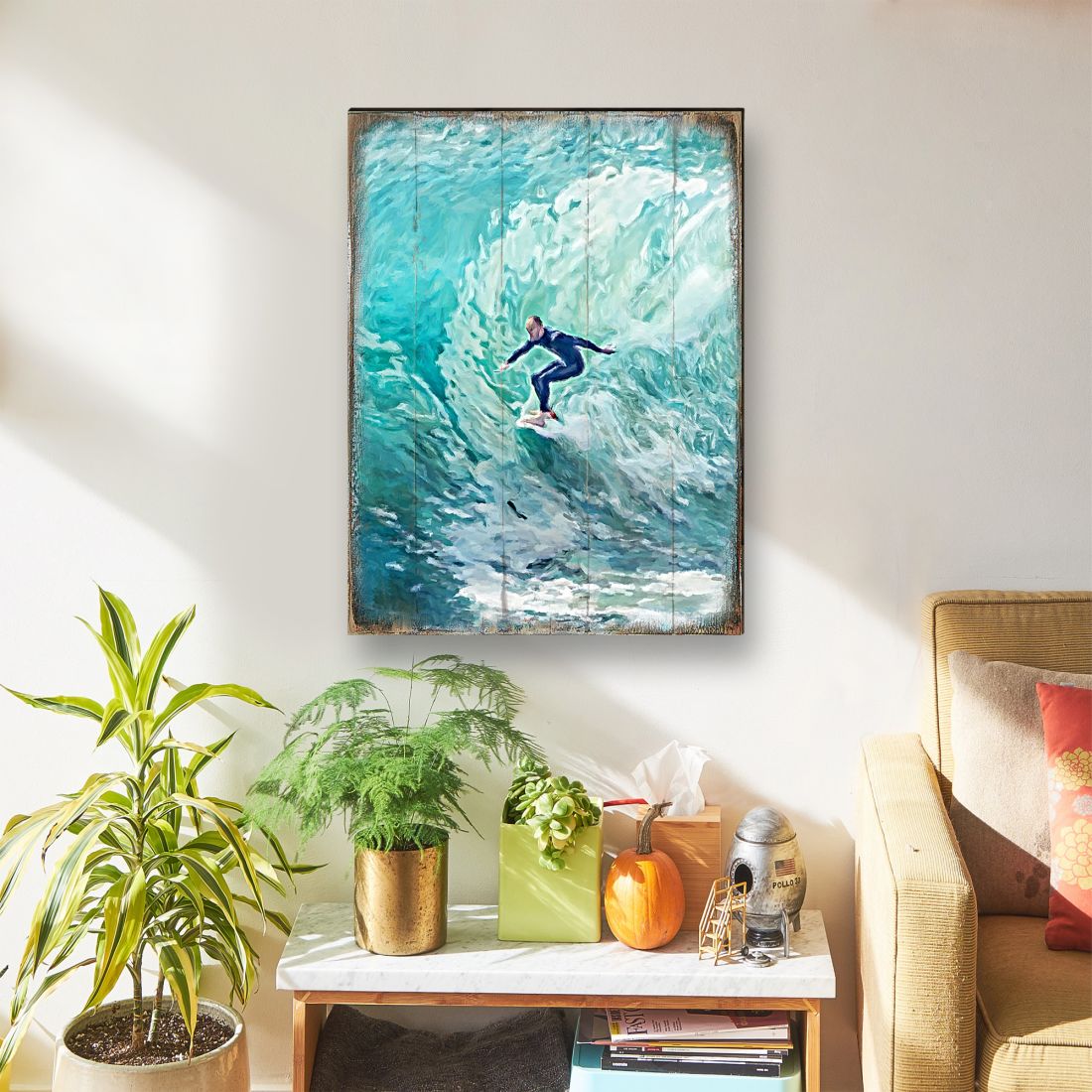 Sophronia Surfer Wooden Coastal Wall Art by Nature Wonders - Coastal Sea-Life Decor - 95227B-2