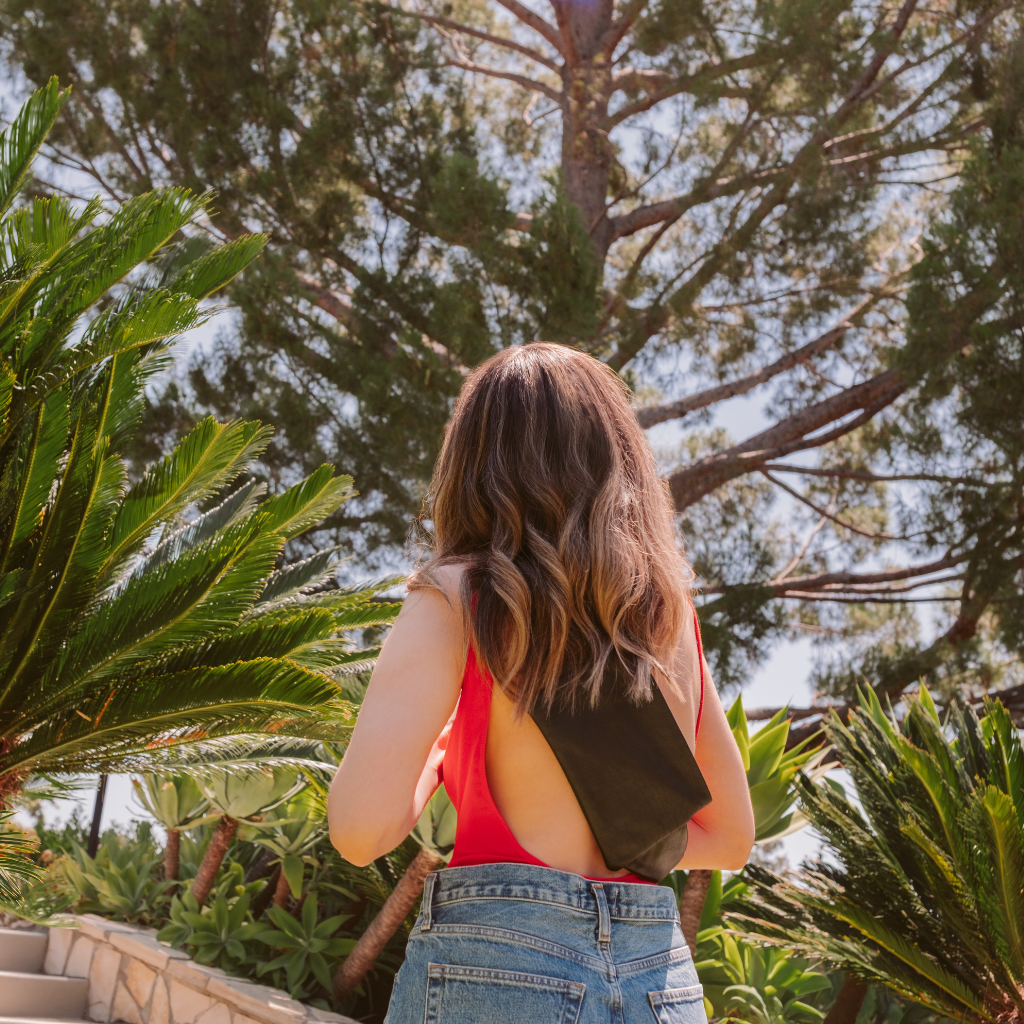 Black Leather Crossbody Belt Bag