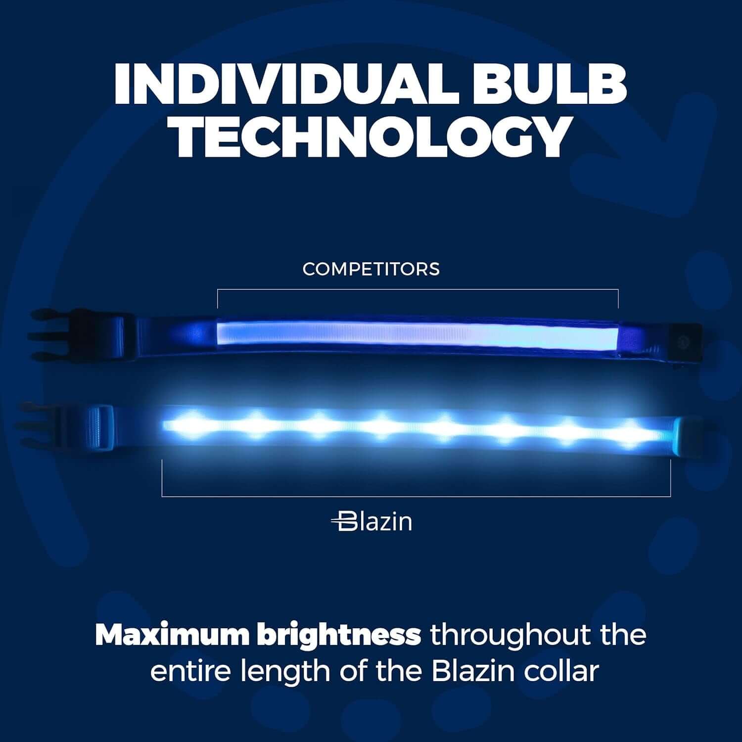 Safety LED Dog Collar - USB Rechargeable Waterproof Light for Night Walks