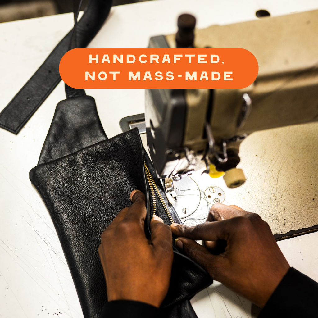 Black Leather Crossbody Belt Bag