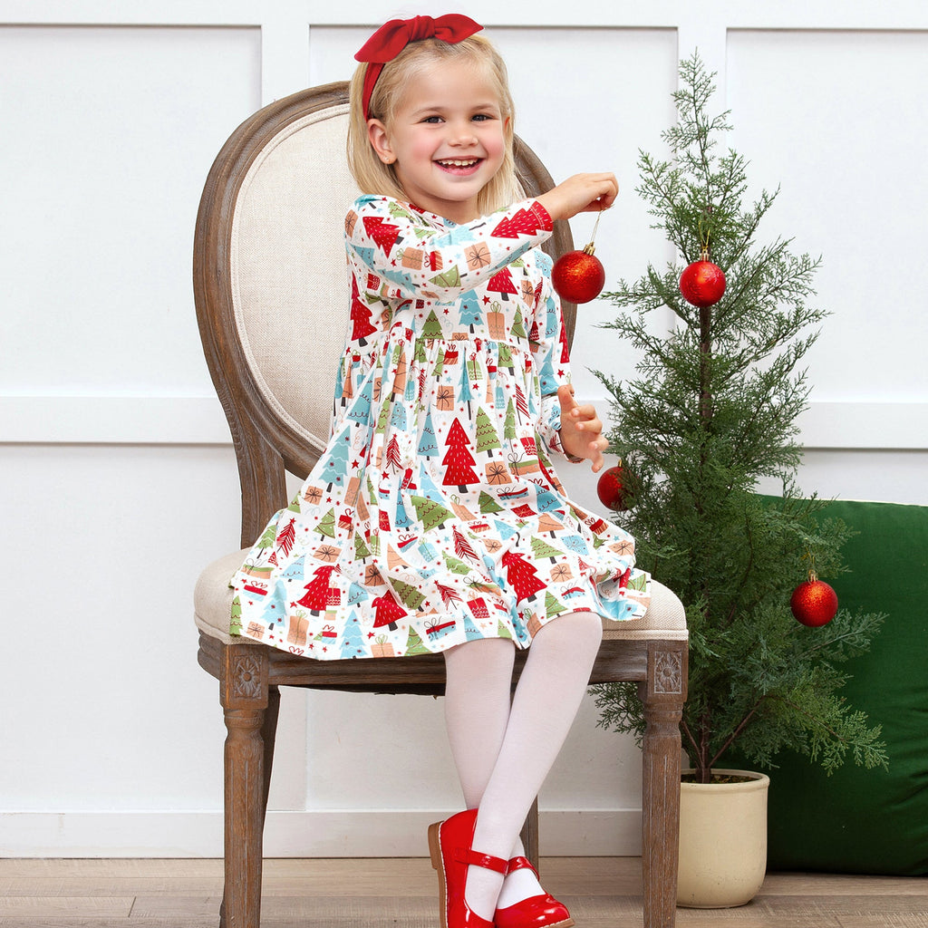 70 Christmas Merry Girl's Soft Bamboo Dress