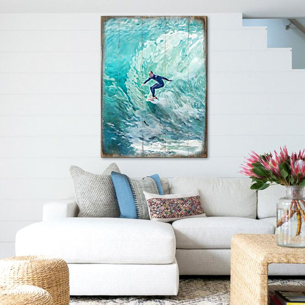 Sophronia Surfer Wooden Coastal Wall Art by Nature Wonders - Coastal Sea-Life Decor - 95227B-0