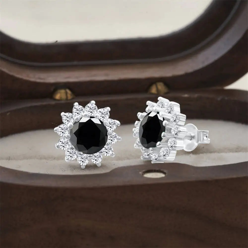 925 Sterling Silver Moissanite Stud Earrings With 1ct Moissanite Pendant