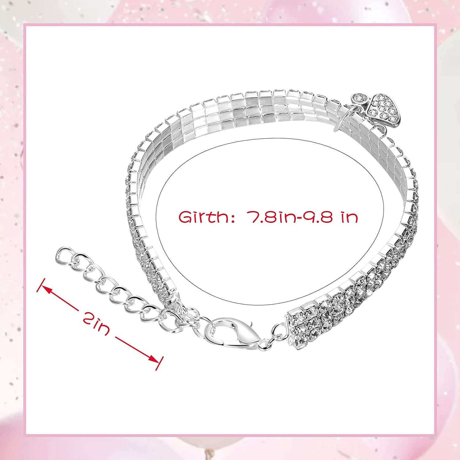 3-Piece Bling Rhinestones Pet Collars Glitter Pendant Dog Collars Adjustable Crystal Cat Collar Elastic Pet Necklace for Small Pet Cat Dogs Puppy (White)