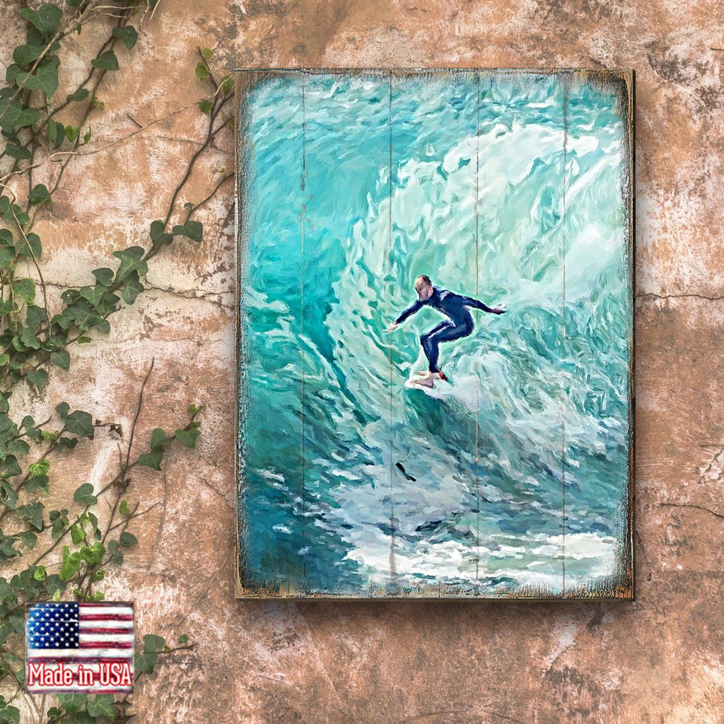 Sophronia Surfer Wooden Coastal Wall Art by Nature Wonders - Coastal Sea-Life Decor - 95227B-1