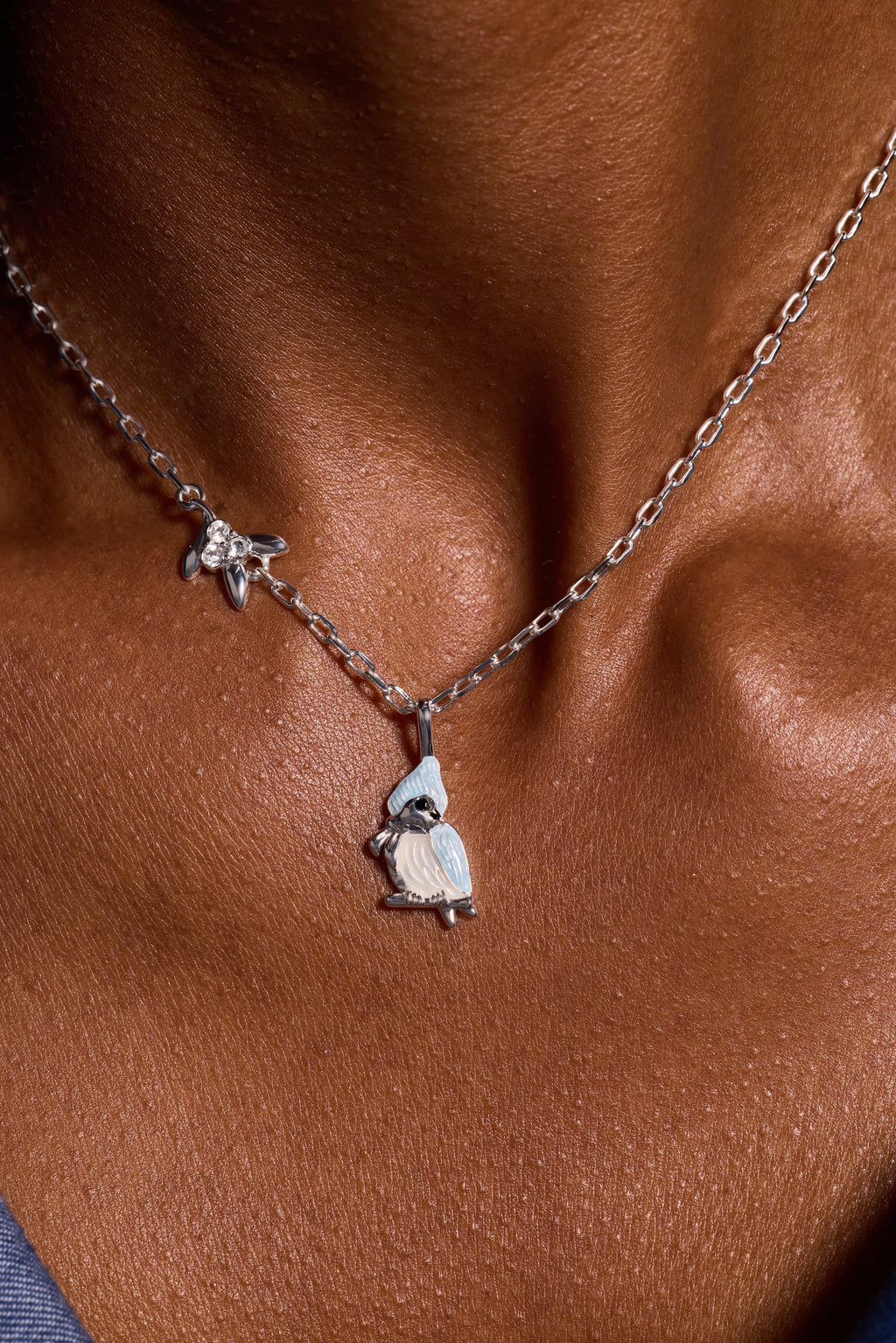 Tufted Titmouse Bird Pendant Necklace