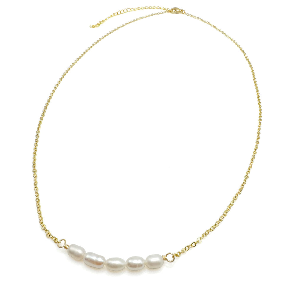 Aurora gold and pearl necklace