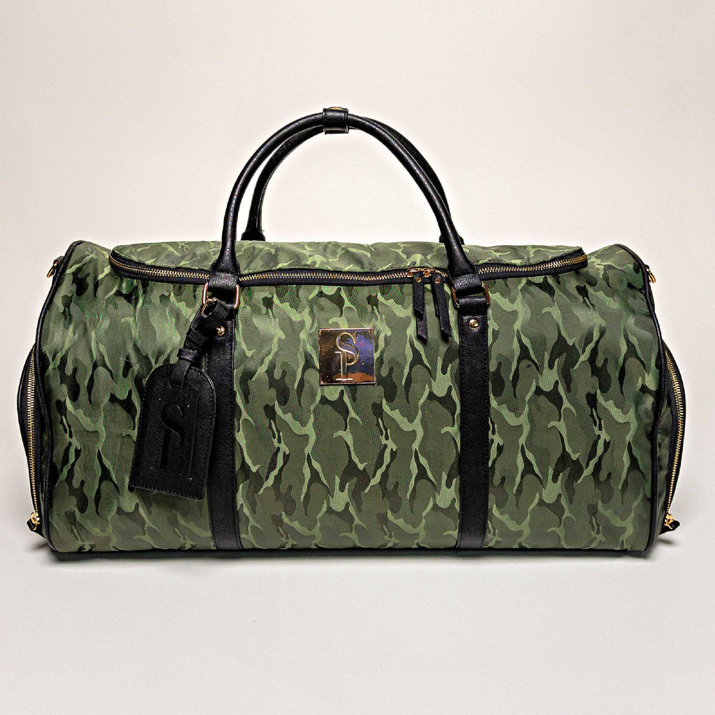 Green Camo Weekender Duffle Bag