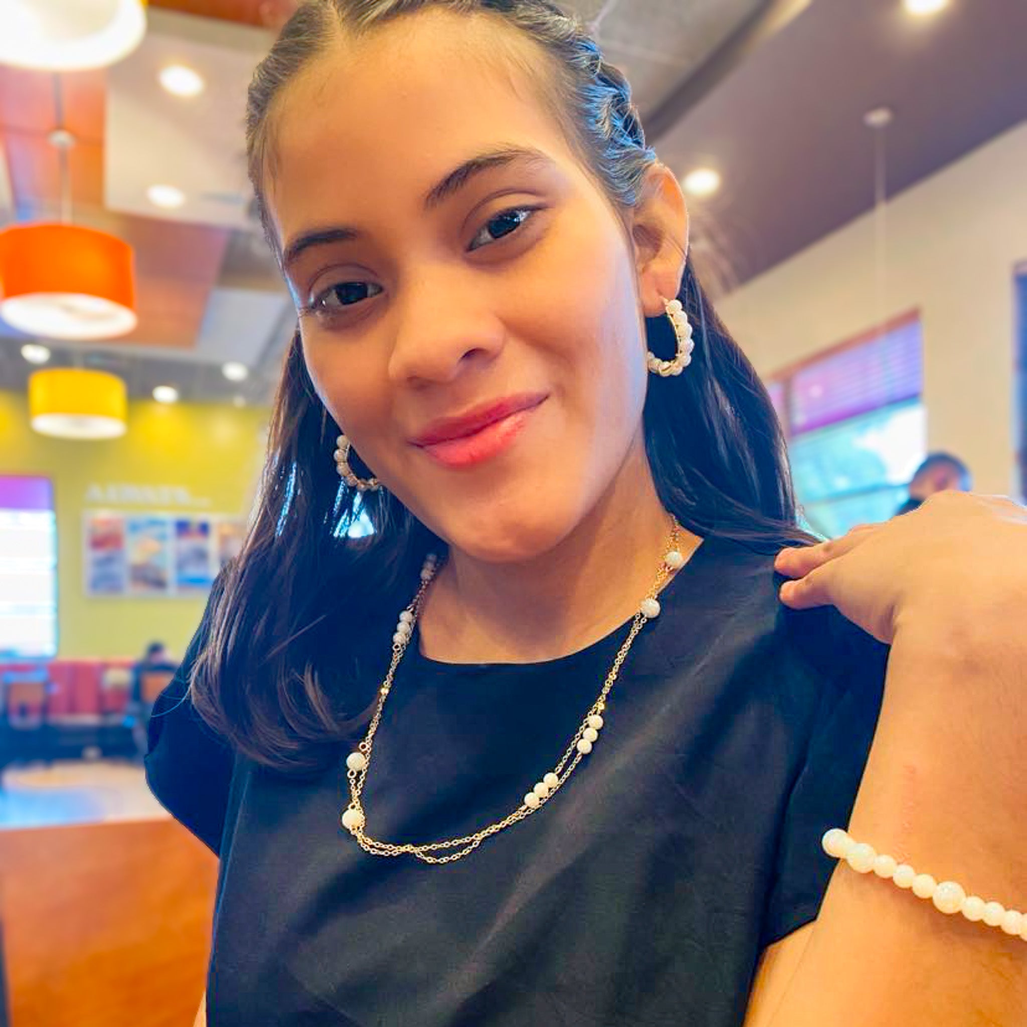 Cupid white crystal stretch bracelet