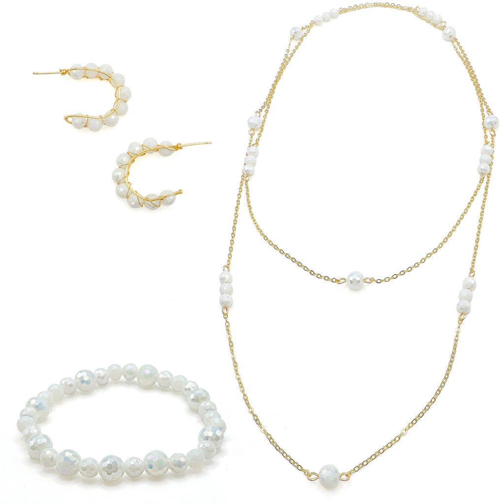 Cupid white crystal stretch bracelet