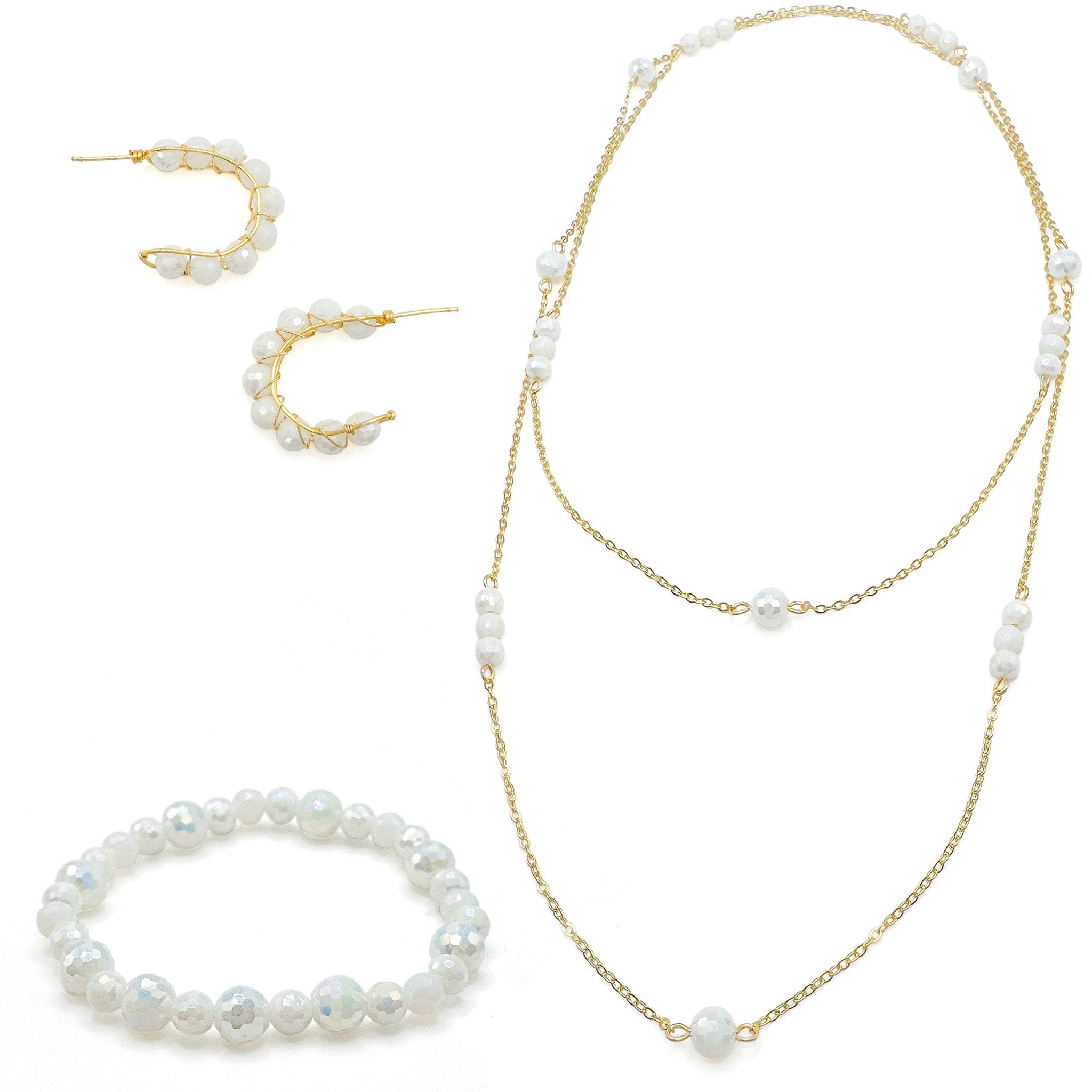 Cupid white crystal stretch bracelet