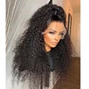 High Quality Human Hair Wigs Jet Black Color Afro Curly Virgin Cuticle Aligned Hair Lace Frontal Wigs