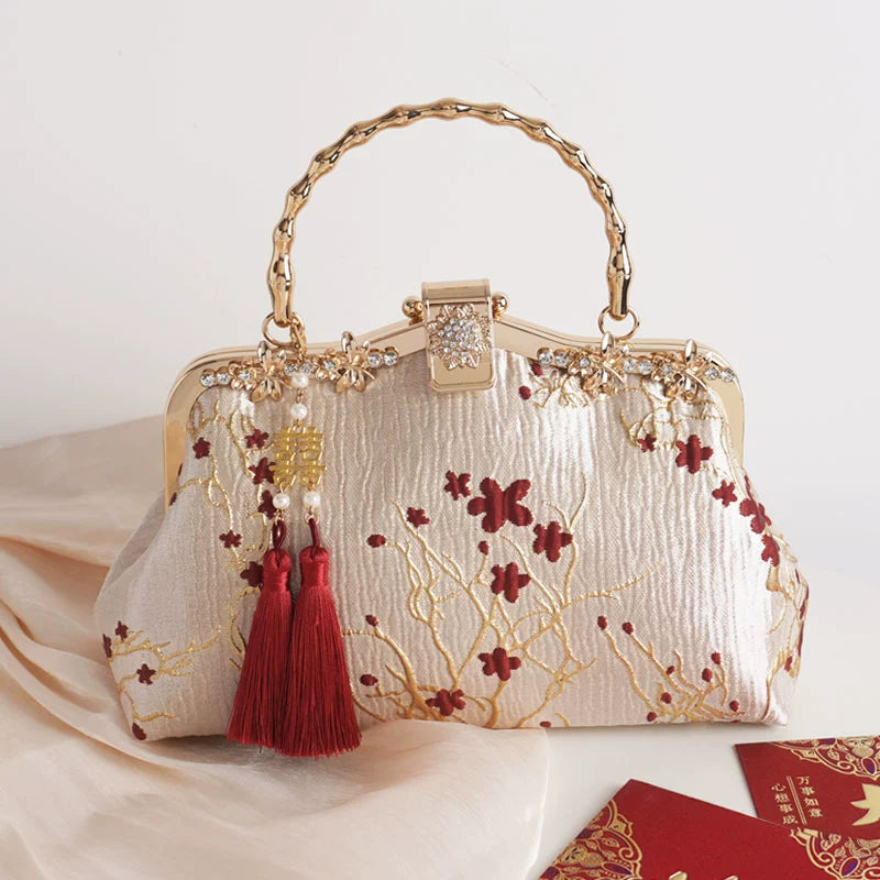 Chinese Handbag Women with Cheongsam Bag Bride Wedding Small Bag Xi Grandma Mother Wedding Bag Ancient Style Wedding Bag