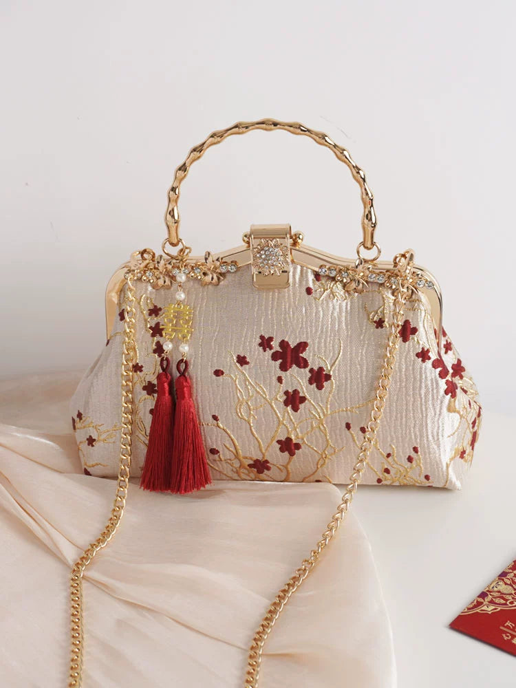Chinese Handbag Women with Cheongsam Bag Bride Wedding Small Bag Xi Grandma Mother Wedding Bag Ancient Style Wedding Bag