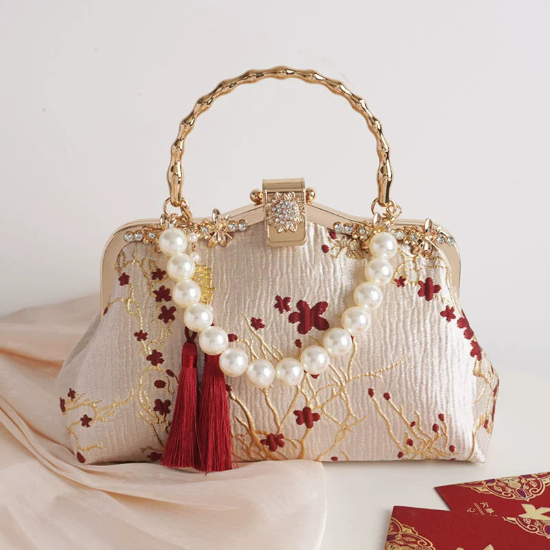 Chinese Handbag Women with Cheongsam Bag Bride Wedding Small Bag Xi Grandma Mother Wedding Bag Ancient Style Wedding Bag