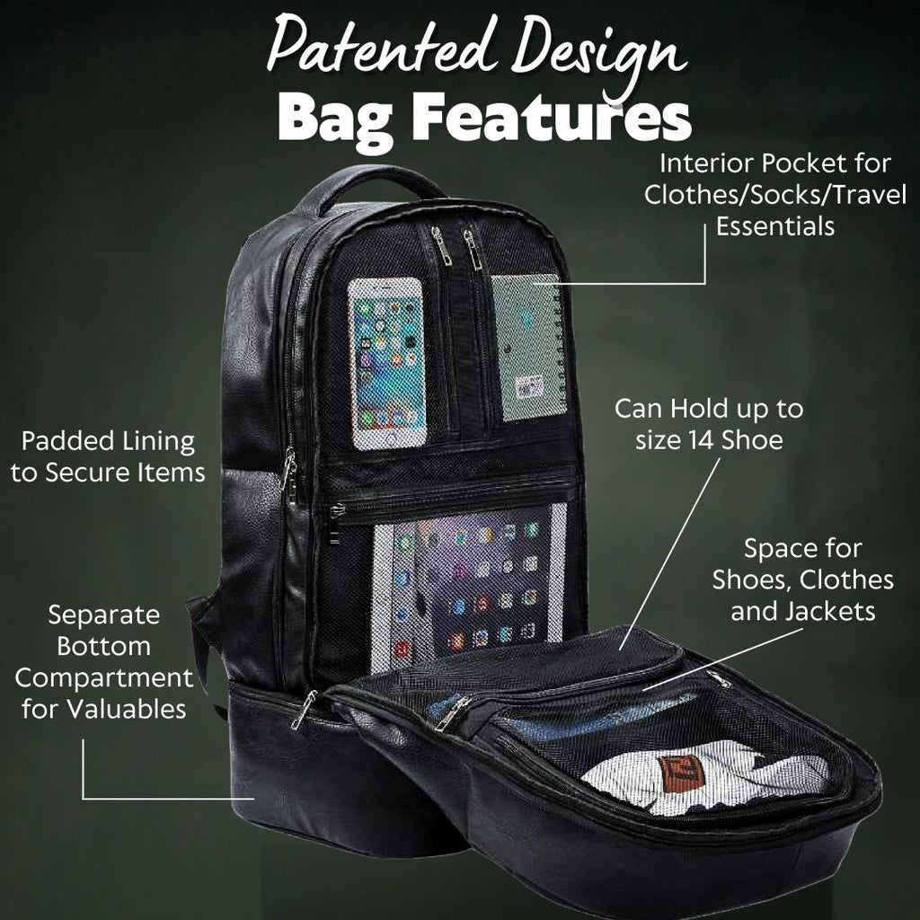 Black Leather Patented Carry-on Bag (XL Design) (Only 300 Made)