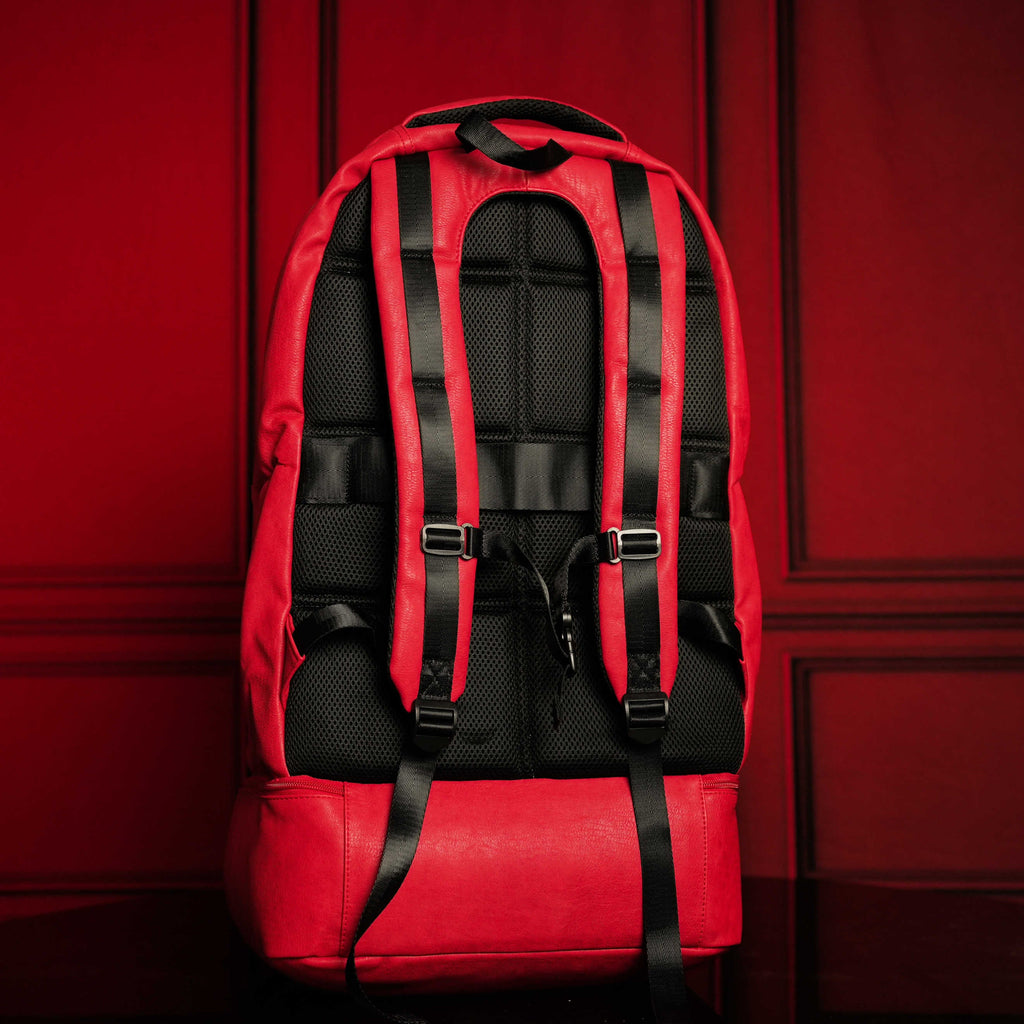 Red Leather Luxury Carry-On Patented Backpack (Only 300 Made)