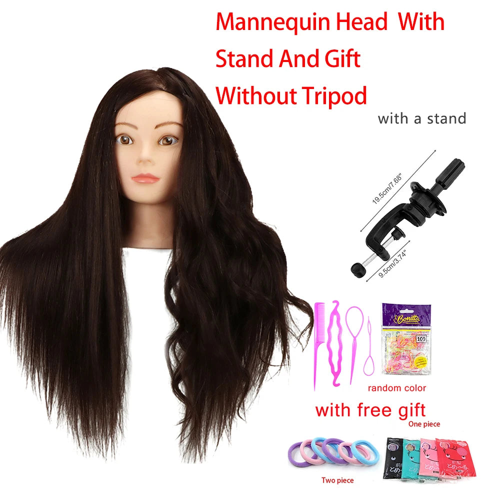 Colourful Doll Head with 85% mixed 60cm human hair For Hairdressers Mannequin Head Hairstyles Hairdressing Styling Training Head