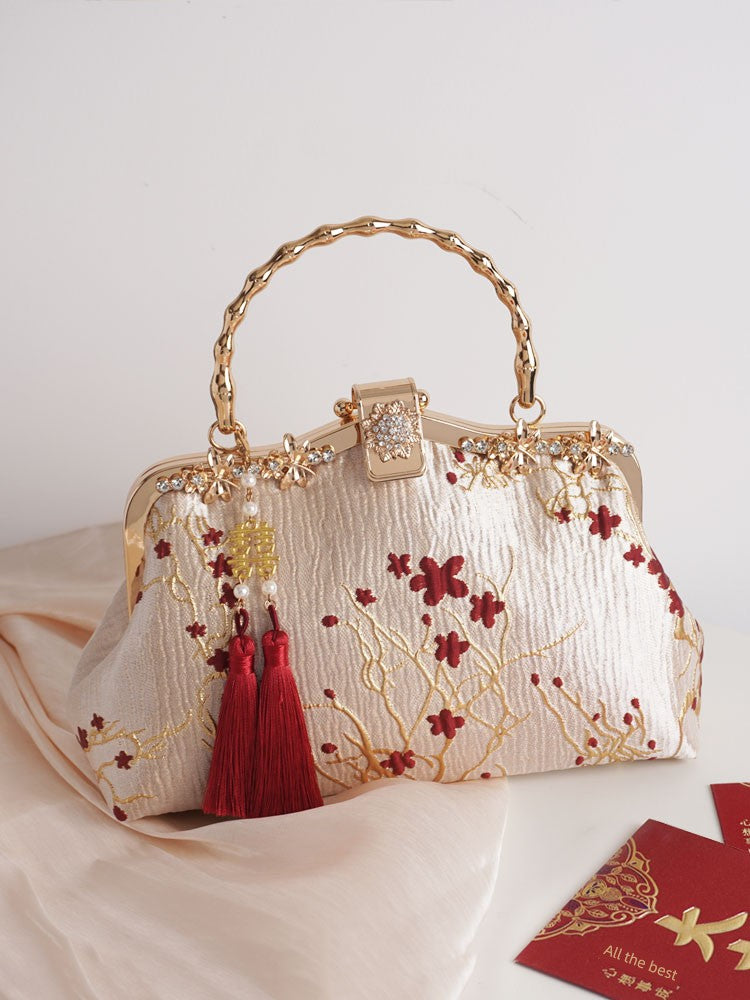 Chinese Handbag Women with Cheongsam Bag Bride Wedding Small Bag Xi Grandma Mother Wedding Bag Ancient Style Wedding Bag