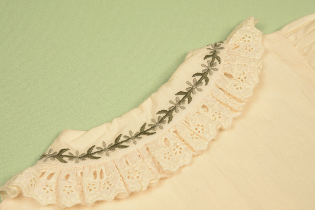 Green Gingham Pinafore Dress and Blouse Set