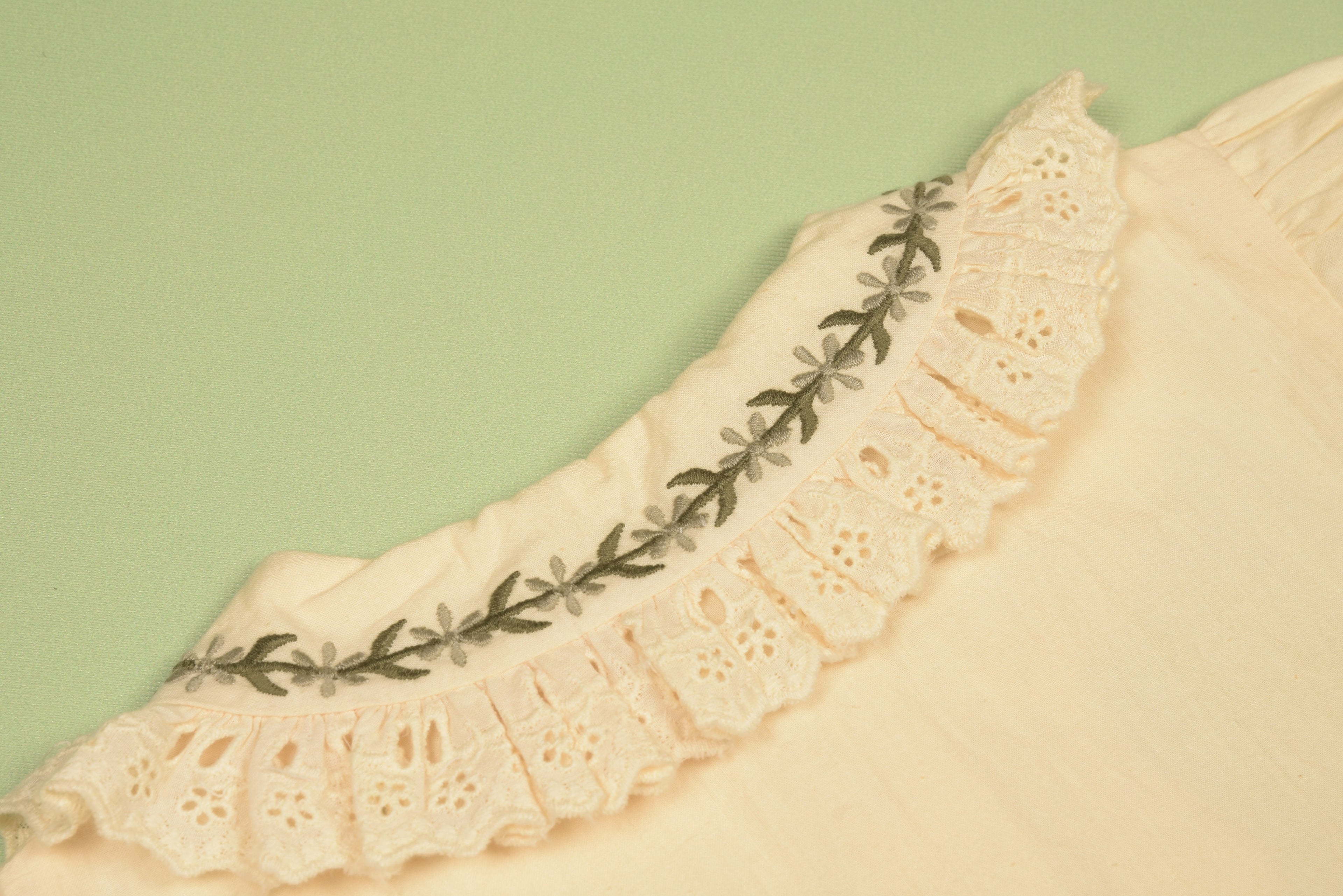 Green Gingham Pinafore Dress and Blouse Set