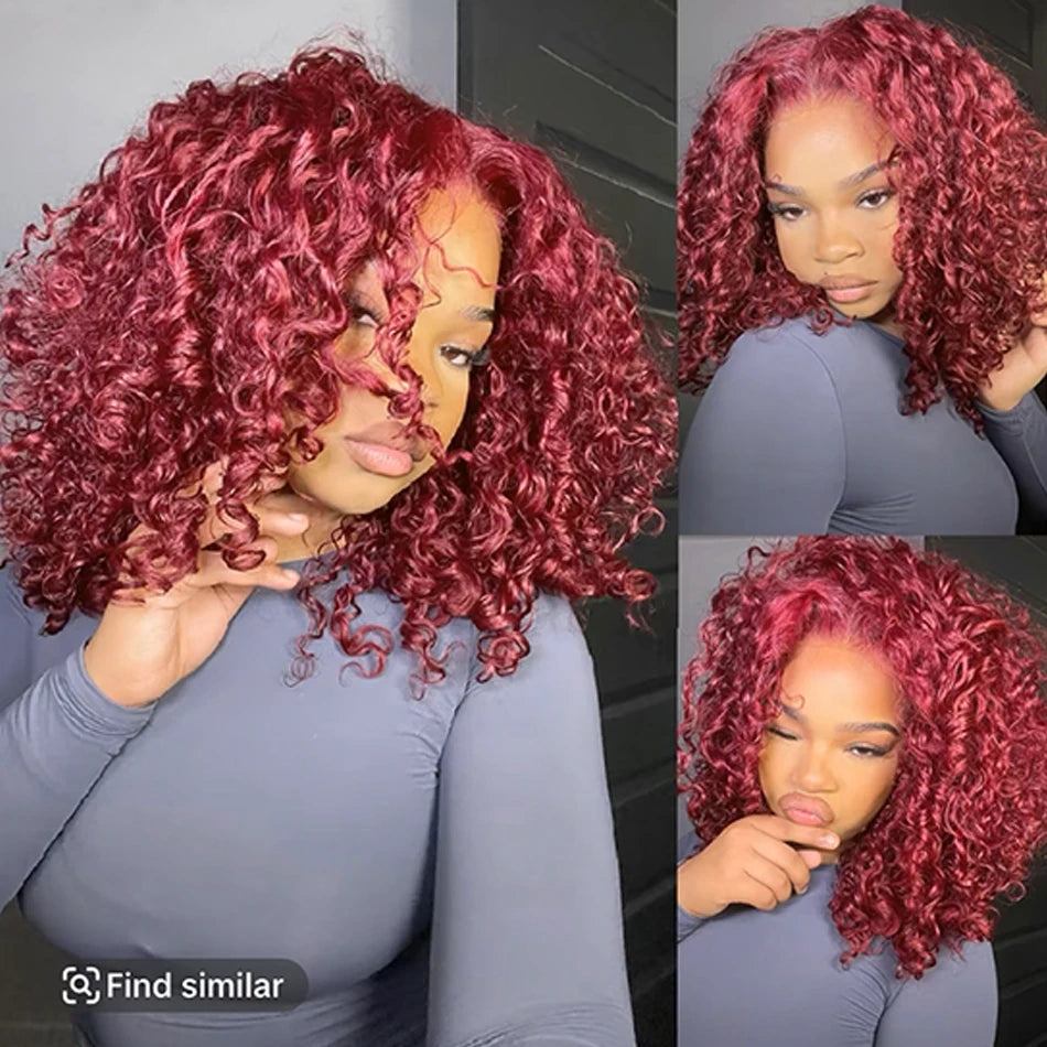 10A 6x5 Glueless Human Hair Wigs Ready To Wear And Go Kinky Curly Lace Closure Wig Ombre Highlights Brown Ginger Colored Wigs