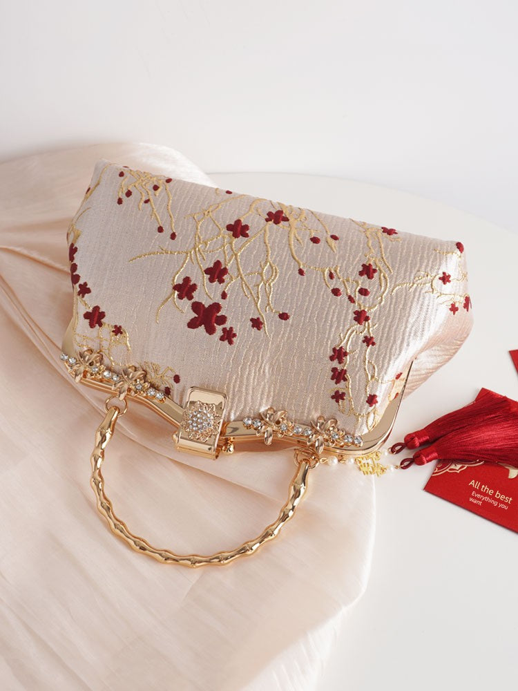 Chinese Handbag Women with Cheongsam Bag Bride Wedding Small Bag Xi Grandma Mother Wedding Bag Ancient Style Wedding Bag