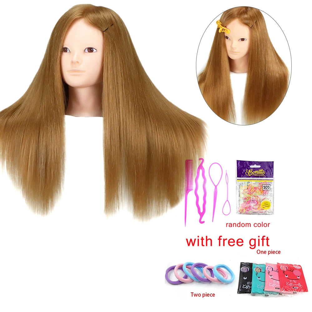 Colourful Doll Head with 85% mixed 60cm human hair For Hairdressers Mannequin Head Hairstyles Hairdressing Styling Training Head