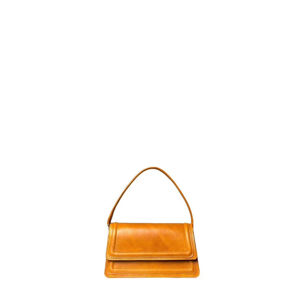 Camel Leather Mini Crossbody Bag