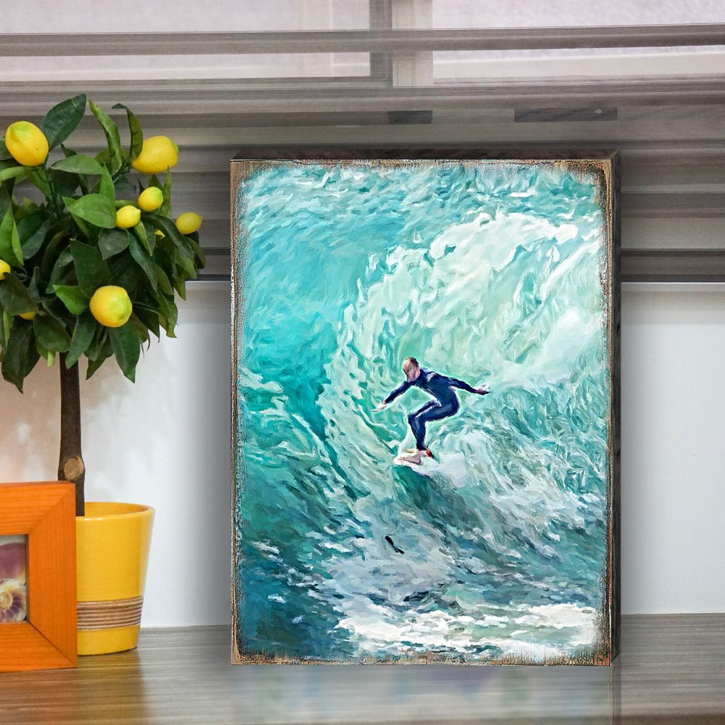 Sophronia Surfer Wooden Coastal Wall Art by Nature Wonders - Coastal Sea-Life Decor - 95227B-3