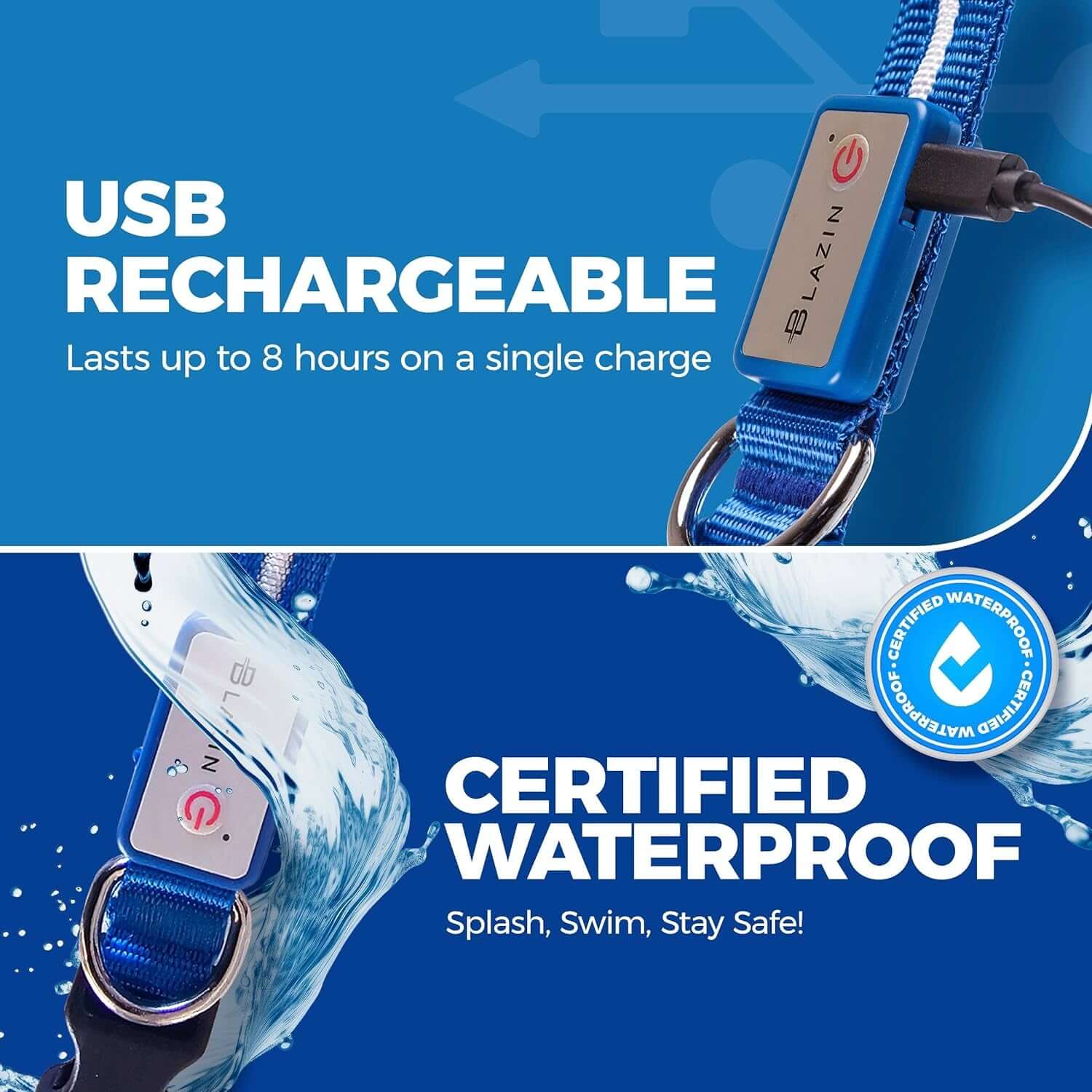 Brightest Original LED Light up Dog Collars - 1,000 Feet of Visibility