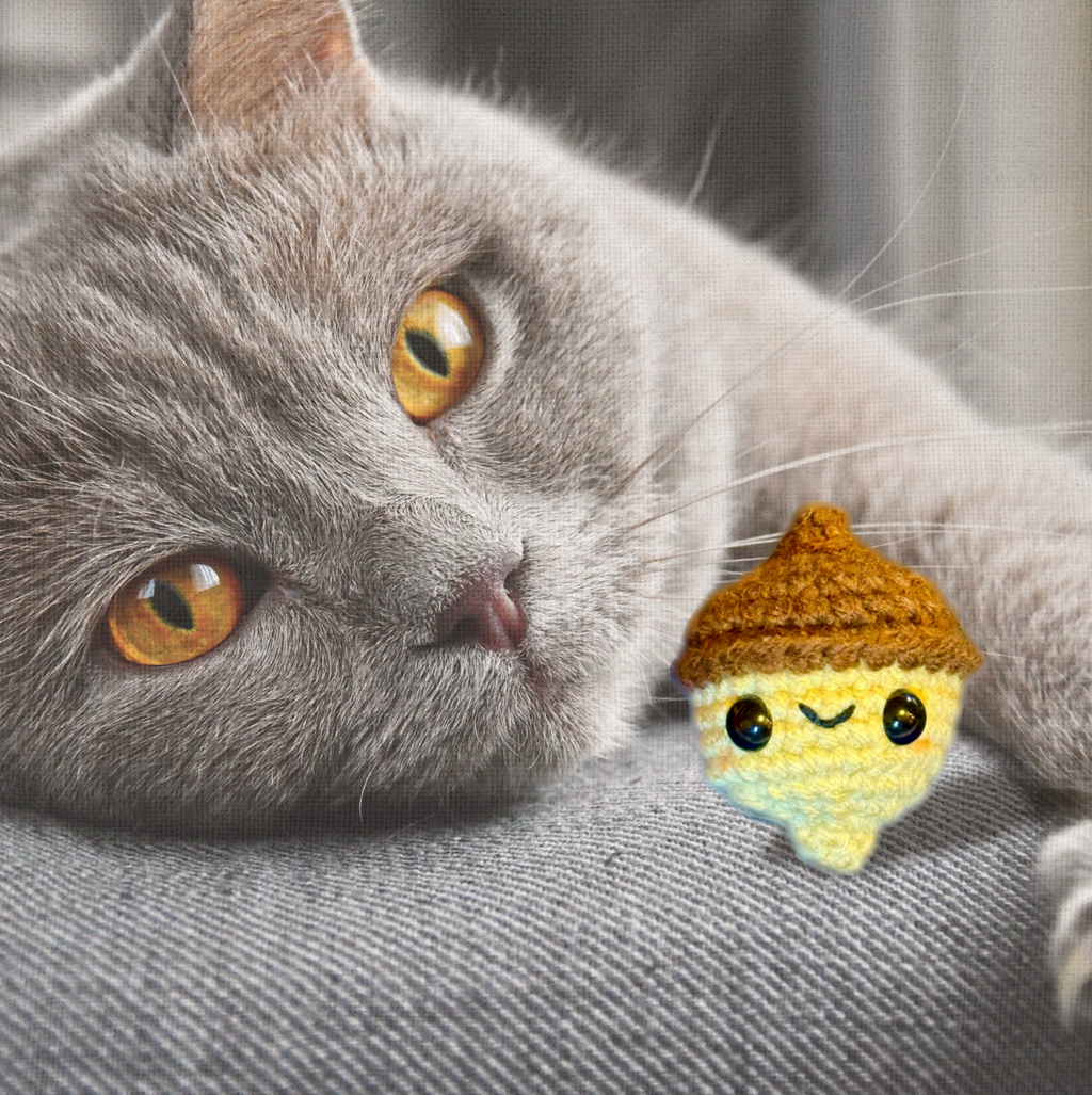 augie the acorn | weighted cat toy