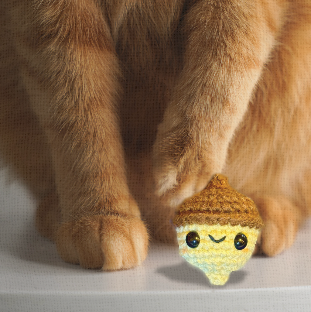 augie the acorn | weighted cat toy