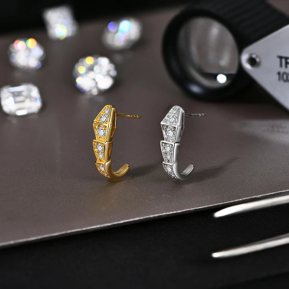 Moissanite Stud Earrings 925 Sterling Silver D Color VVS1 Solitaire For Women