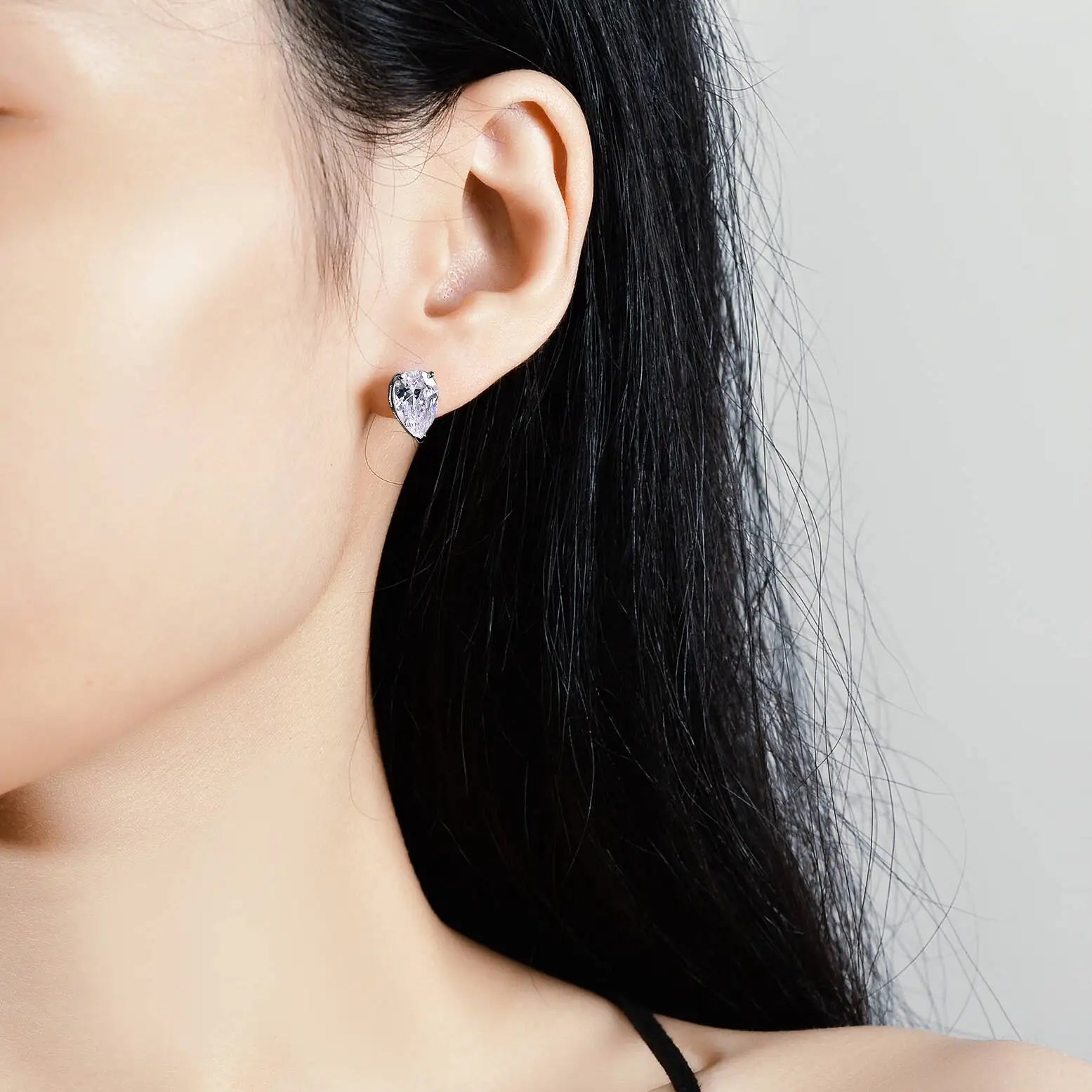 Moissanite Pear Cut Stud Earrings 0.5-1ct Sterling Silver Gold Plated VVS1