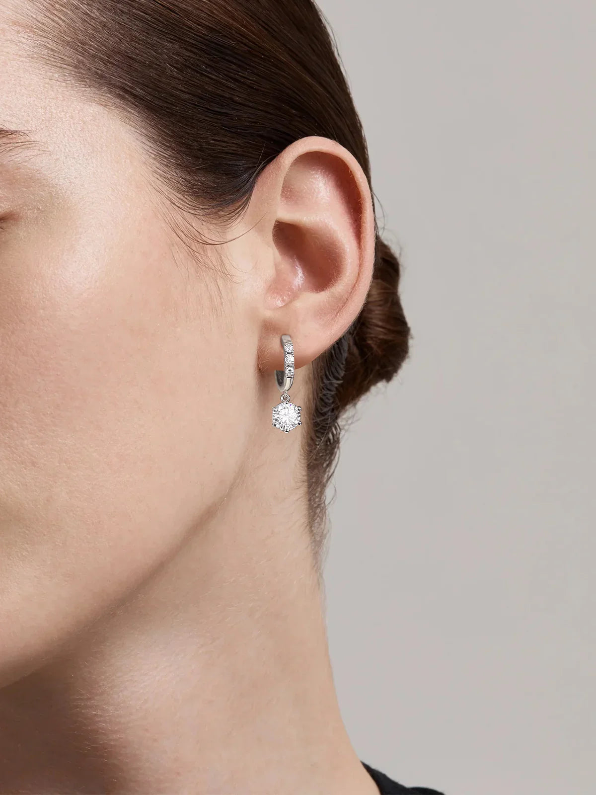 Moissanite VVS1 Drop Earrings 18K Gold Plated 925 Sterling Round Pear Square