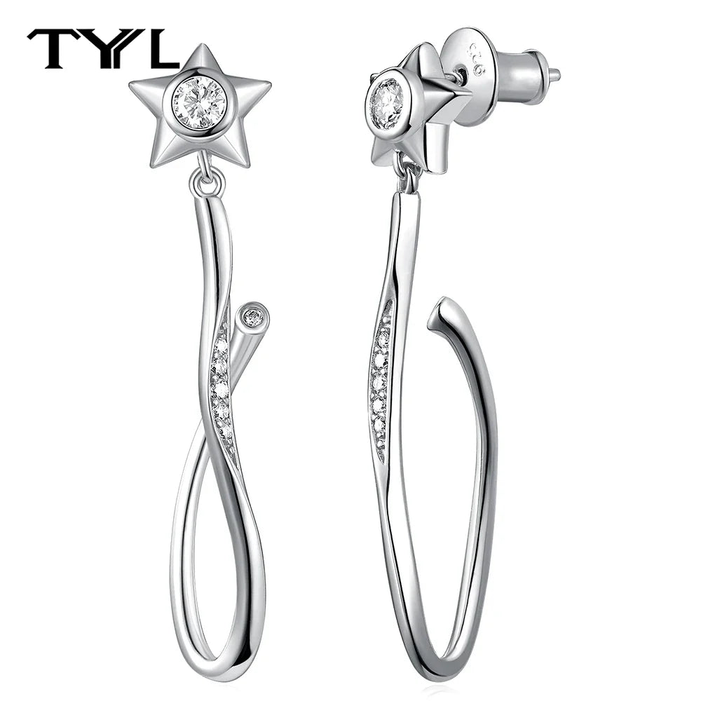 Moissanite VVS1 Drop Earrings 18K Gold Plated 925 Sterling Round Pear Square