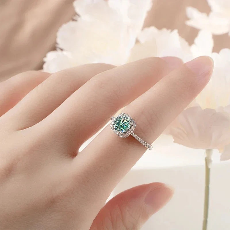 Sterling Silver 3-Piece Moissanite Jewelry Set 1ct Necklace Ring Earrings