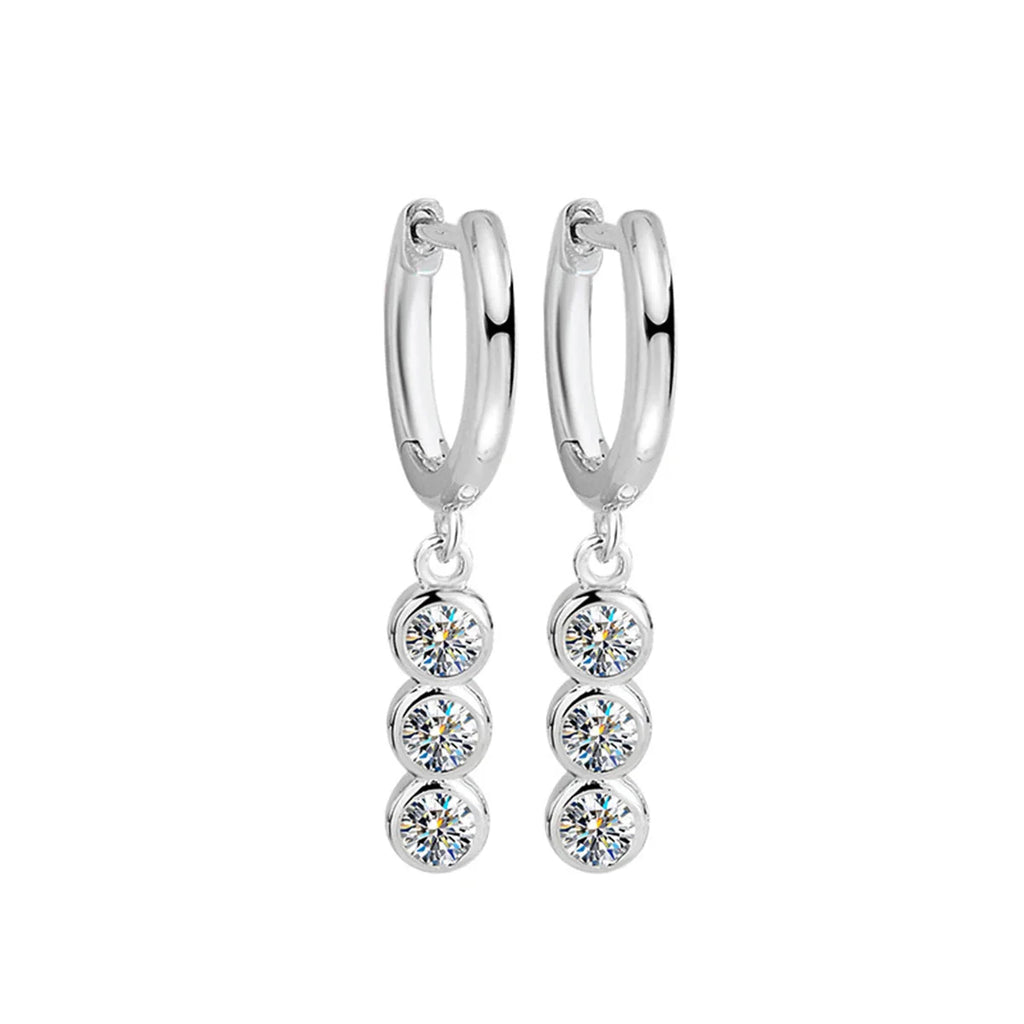 Sterling Silver S925 1.2ct Moissanite Round Stud Earrings For Women