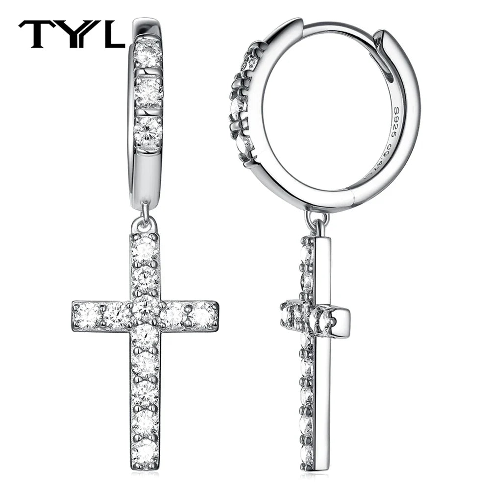 Moissanite VVS1 Drop Earrings 18K Gold Plated 925 Sterling Round Pear Square